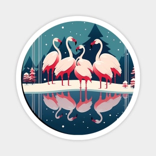 Flamingo Flock Sunset, Love Flamingos Magnet